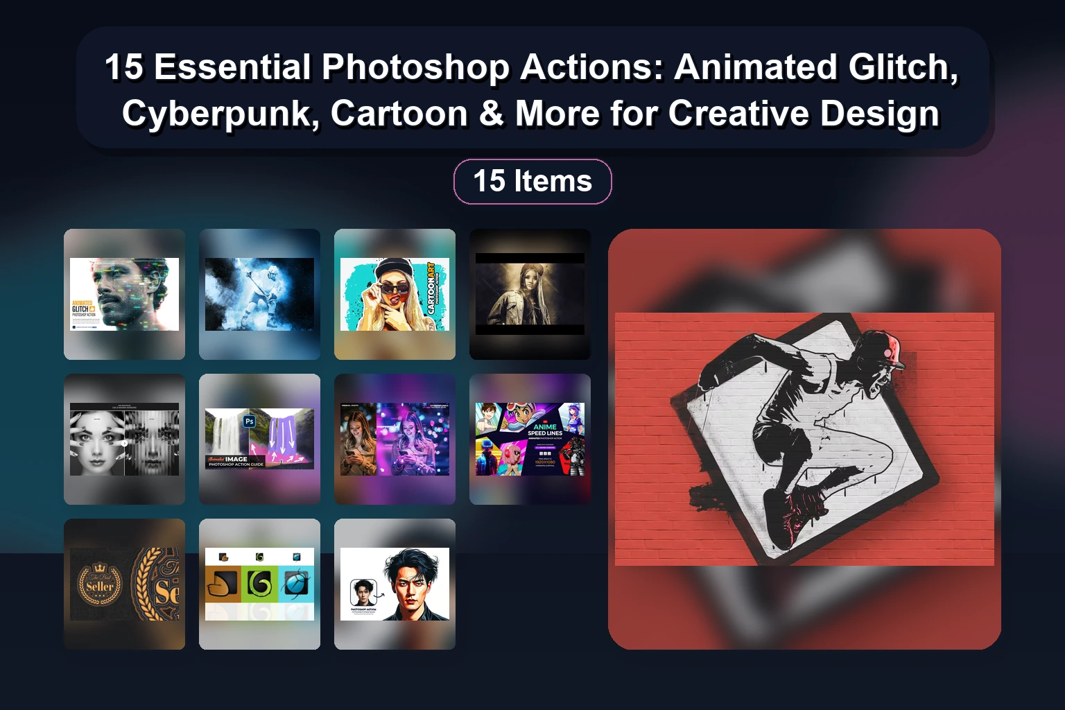 15 Best Photoshop Actions for Dynamic Effects, Sketch Art & Cartoon Styles (Selected Assets Vol. 14)
