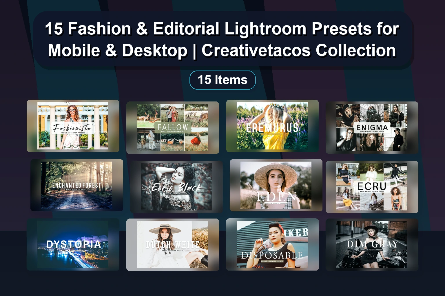 15 Fashion & Editorial Lightroom Presets for Mobile & Desktop | Creativetacos Collection 15 Fashion Editorial Lightroom Presets for Mobile Desktop collage b91be4e0 1781884173