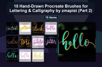 15 Hand-Drawn Procreate Brushes for Lettering & Calligraphy by zmapist (Part 2)