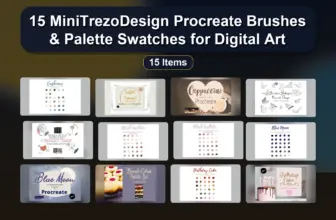 15 MiniTrezoDesign Procreate Brushes & Palette Swatches for Digital Art