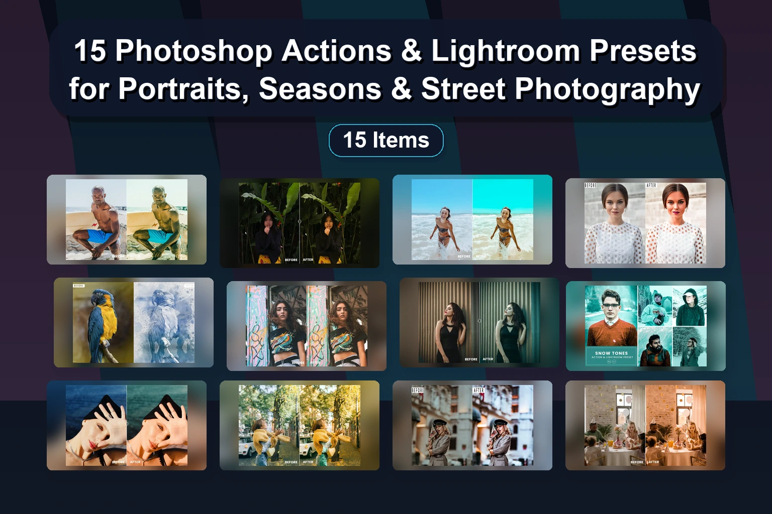 Vintage & Cinematic Photoshop Actions, Fonts & Lightroom Presets (Selected Assets Part 131)