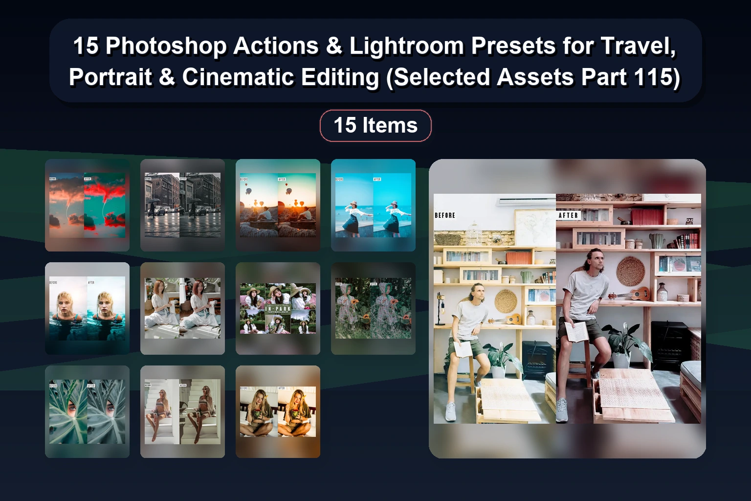15 Best Photoshop Actions for Comic, Fog, Glow & Cyberpunk Effects (Selected Assets Part 114)