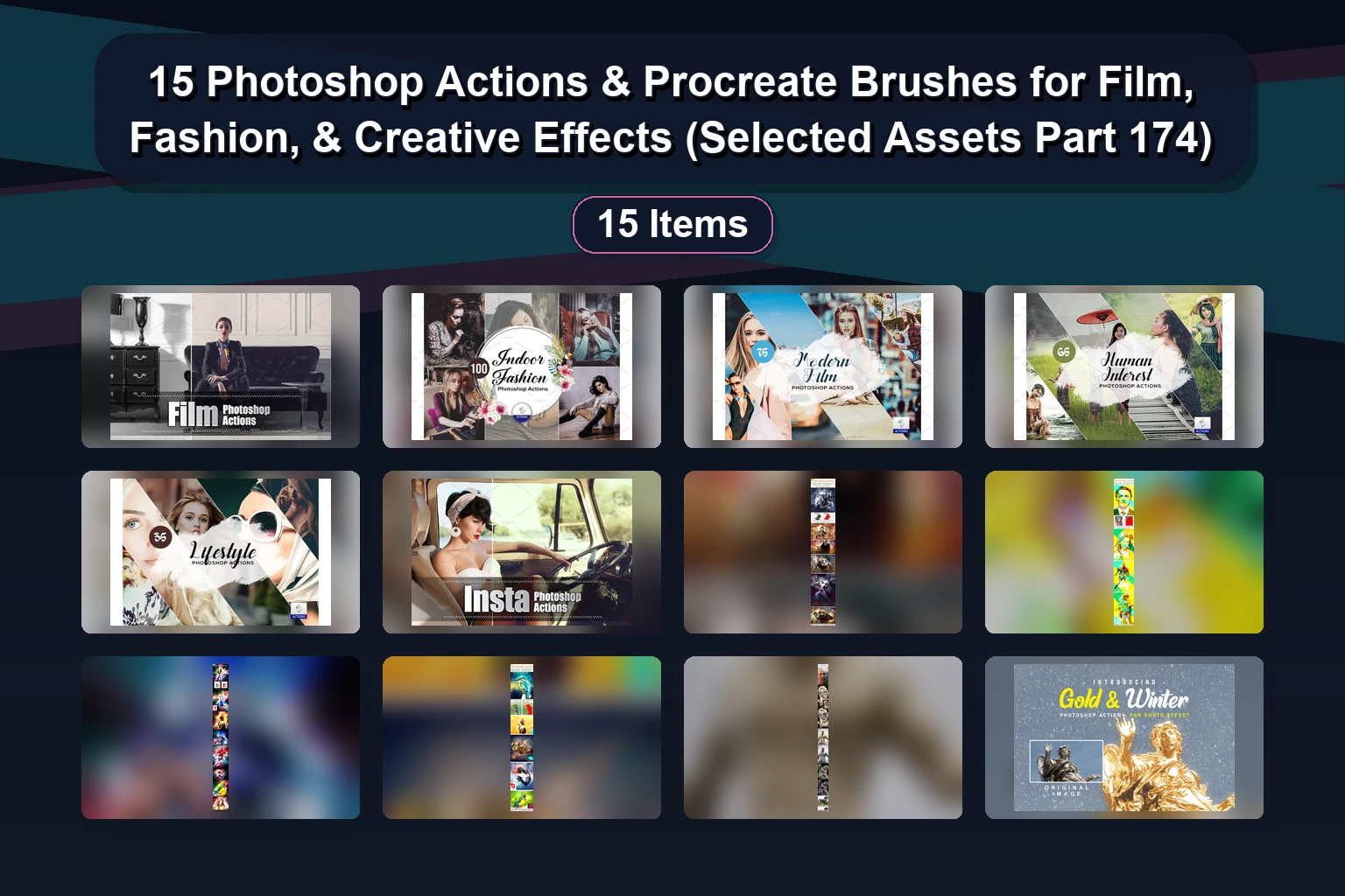 Ultimate Photoshop Actions & Digital Art Assets Bundle | Game Maps, HDR, Watercolor & Film Effects