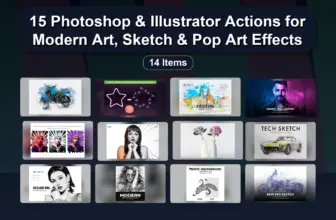 15 Photoshop & Illustrator Actions for Modern Art, Sketch & Pop Art Effects