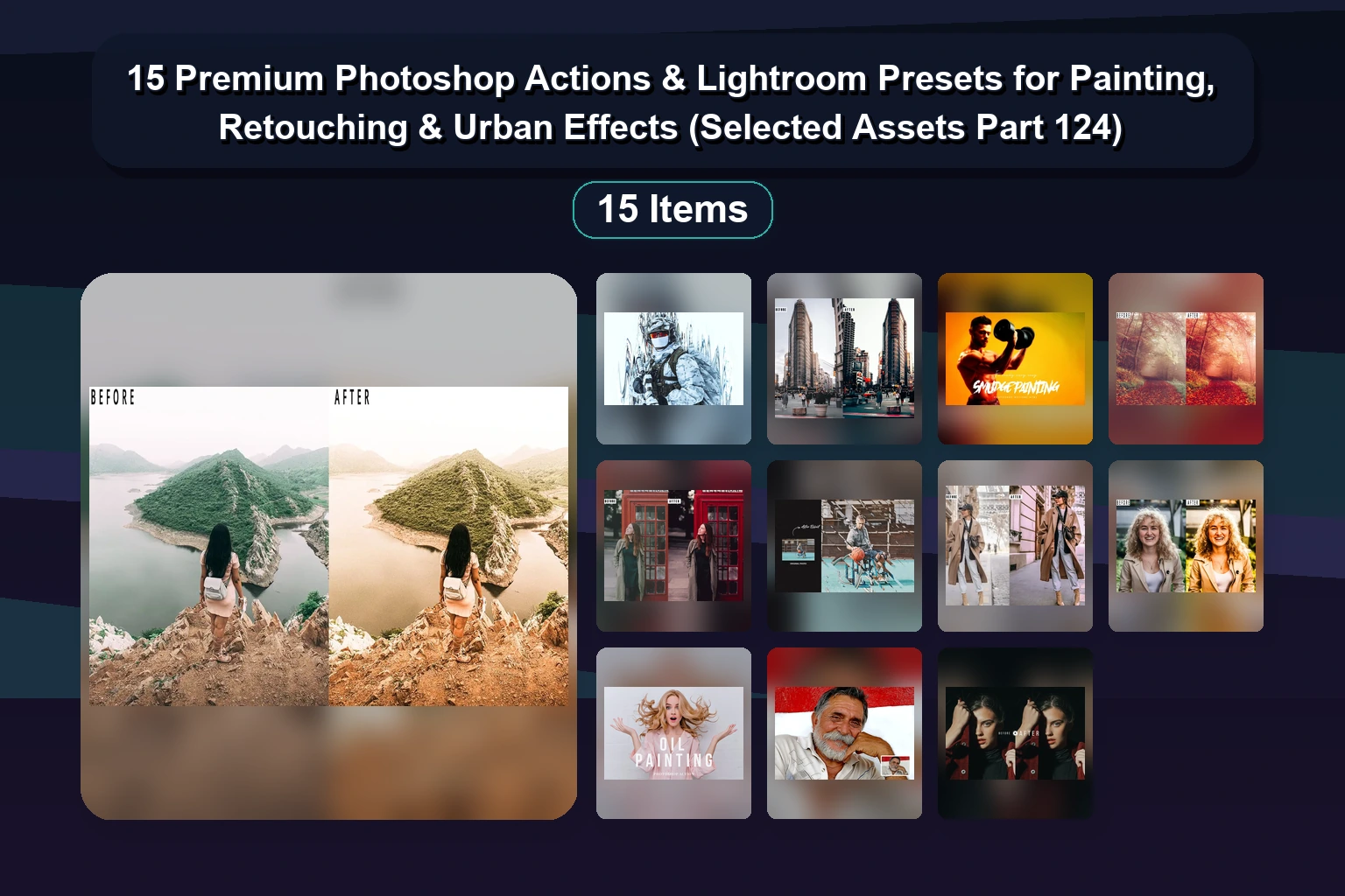 15 Professional Photoshop Actions & Lightroom Presets for Portraits, Nature, and Creative Effects (Selected Assets Part 123)