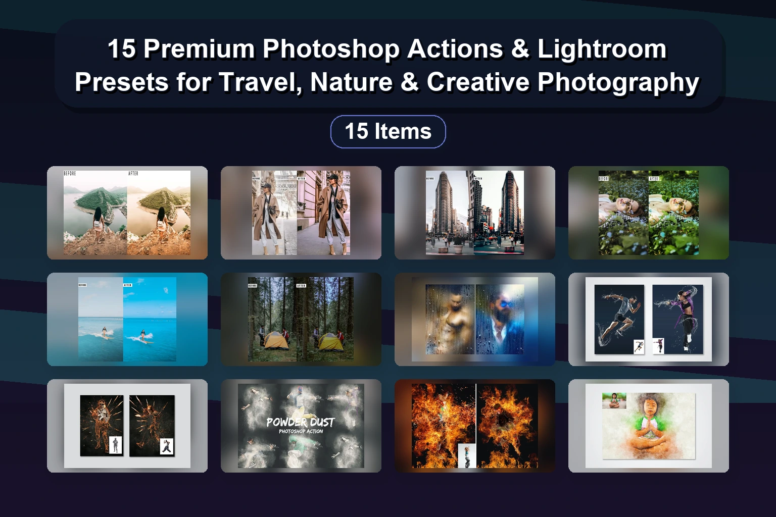 15 Photoshop Actions & Lightroom Presets for Color Grading Portraits, Landscapes & More