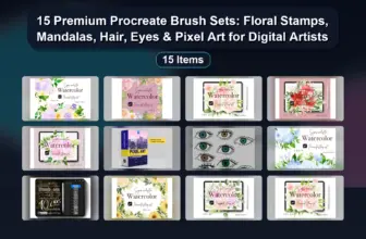 15 Premium Procreate Brush Sets: Floral Stamps, Mandalas, Hair, Eyes & Pixel Art for Digital Artists
