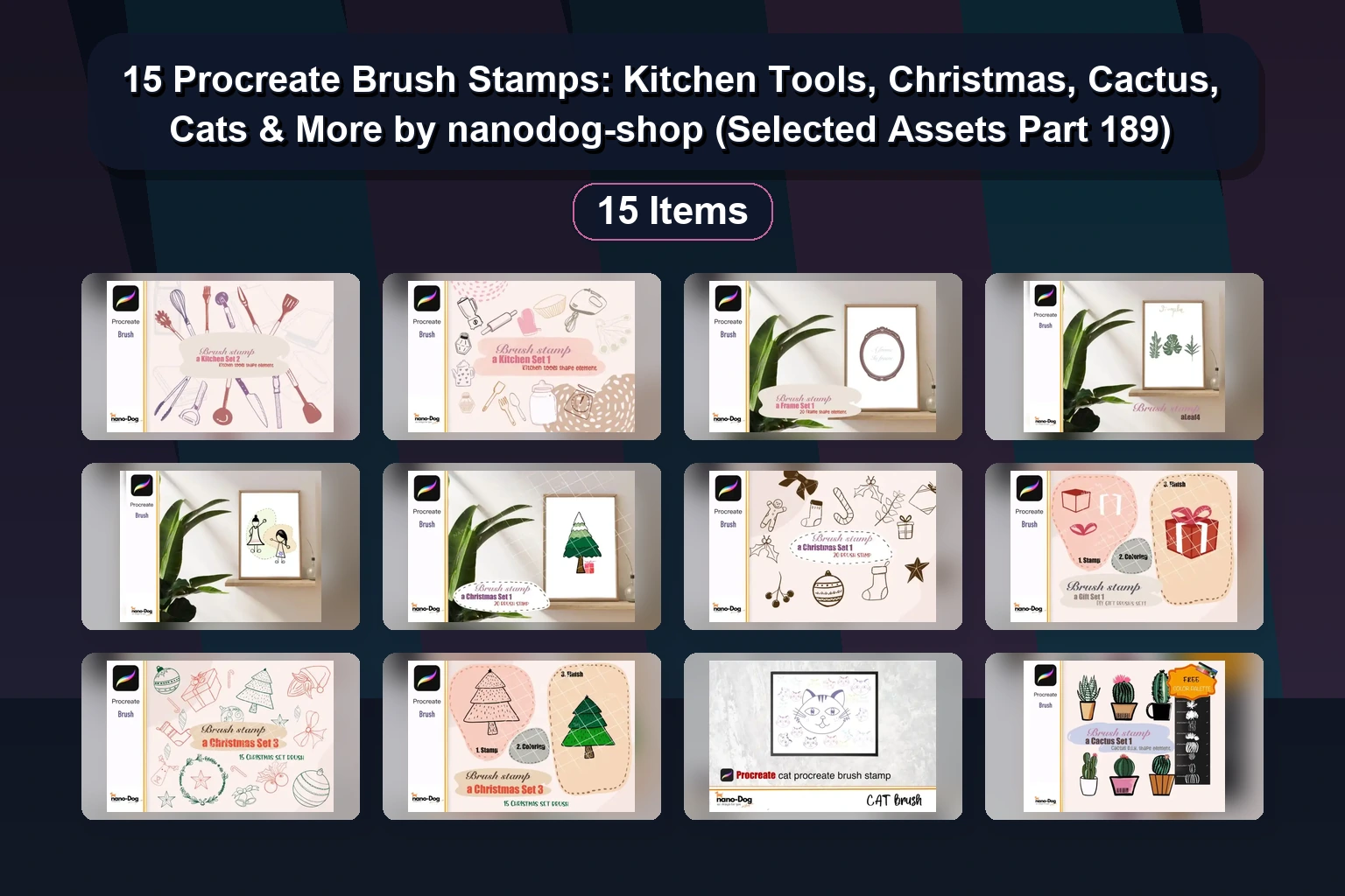 15 Best Procreate Stamp Brushes & Photoshop Brush Sets for Digital Art (Selected Assets Part 190)