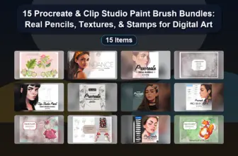 15 Procreate & Clip Studio Paint Brush Bundles: Real Pencils, Textures, & Stamps for Digital Art