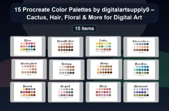 15 Procreate Color Palettes by digitalartsupply0 – Cactus, Hair, Floral & More for Digital Art