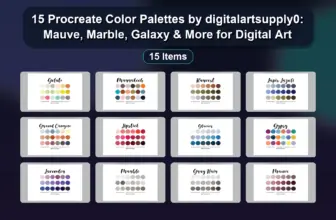 15 Procreate Color Palettes by digitalartsupply0: Mauve, Marble, Galaxy & More for Digital Art