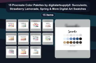 15 Procreate Color Palettes by digitalartsupply0: Succulents, Strawberry Lemonade, Spring & More Digital Art Swatches