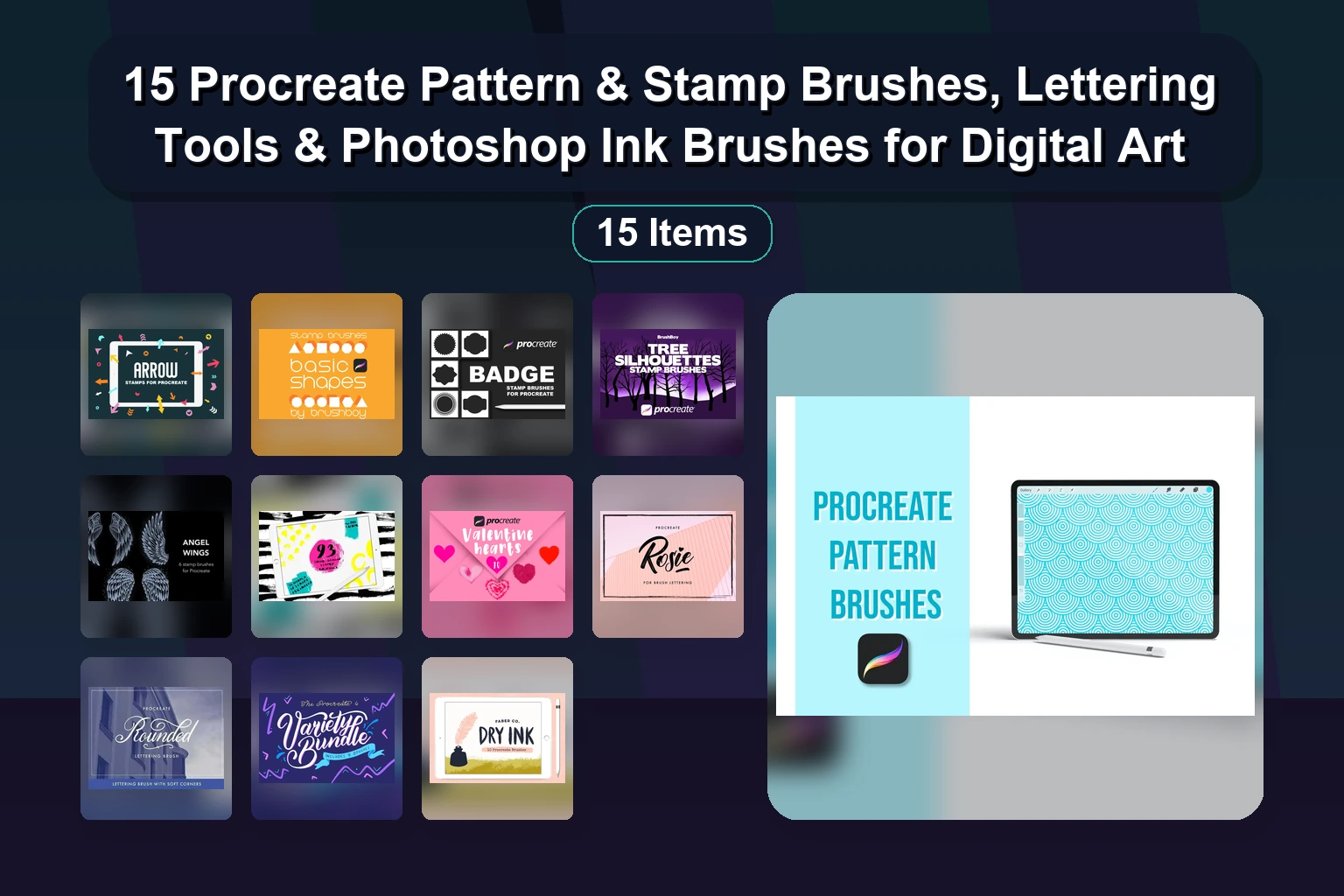 Procreate Brush & Palette Bundle: Foliage, Grass, Autumn, Christmas & Pastel Sets for Digital Art