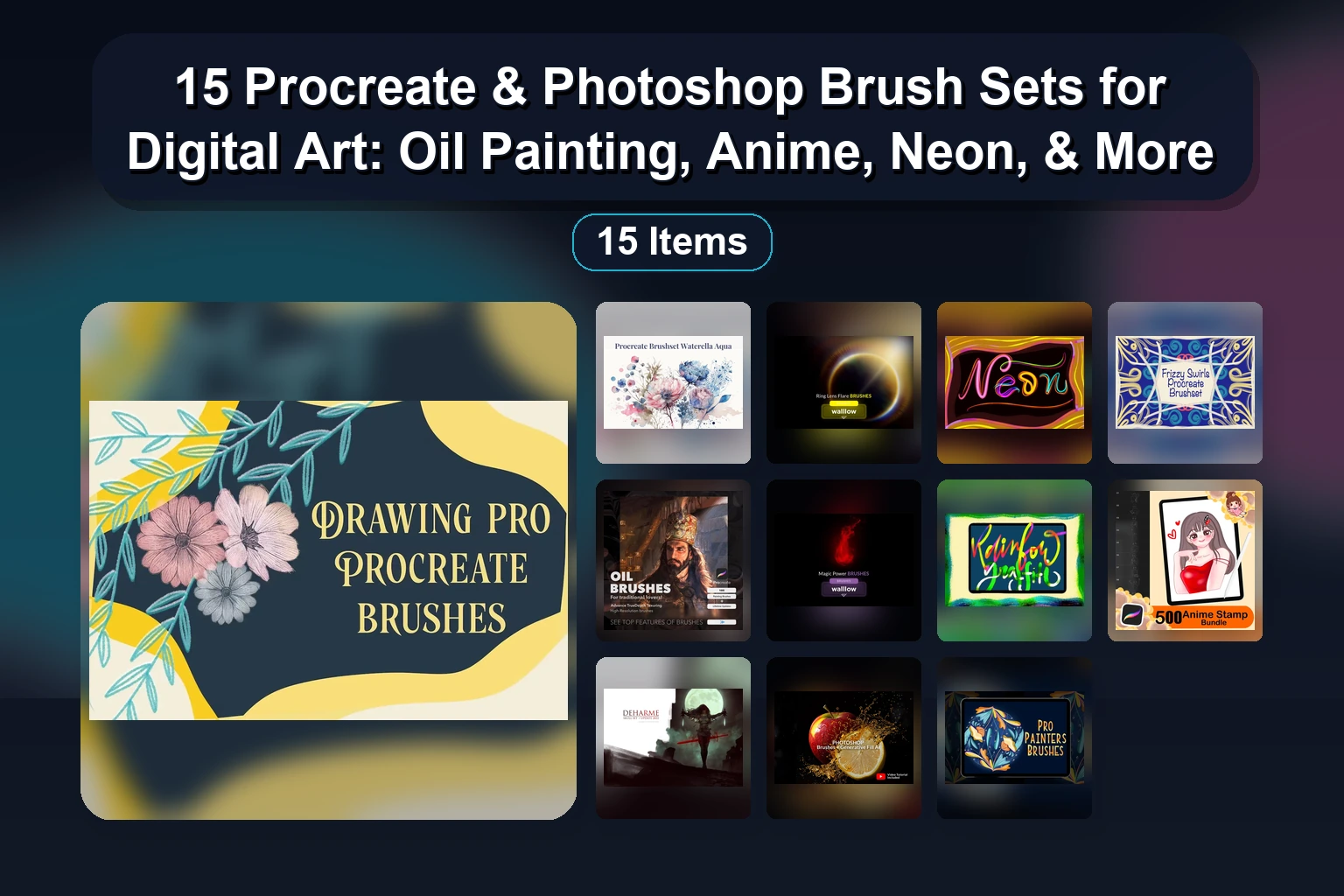 23 Must-Have Digital Brush Packs for Photoshop, Procreate & Clip Studio Paint (RainbowWings, DigitalArtByChao & More)
