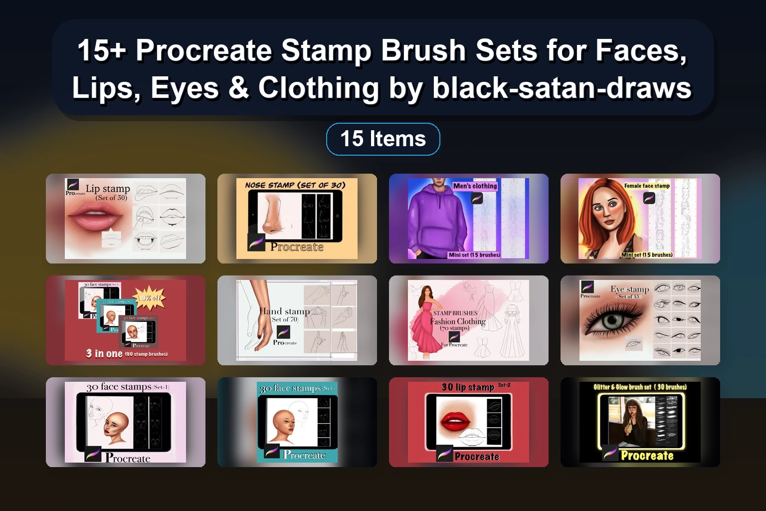 Bluesssatan Procreate Brush Collection: Portrait Kits, Skin Palettes & Texture Brushes for iPad