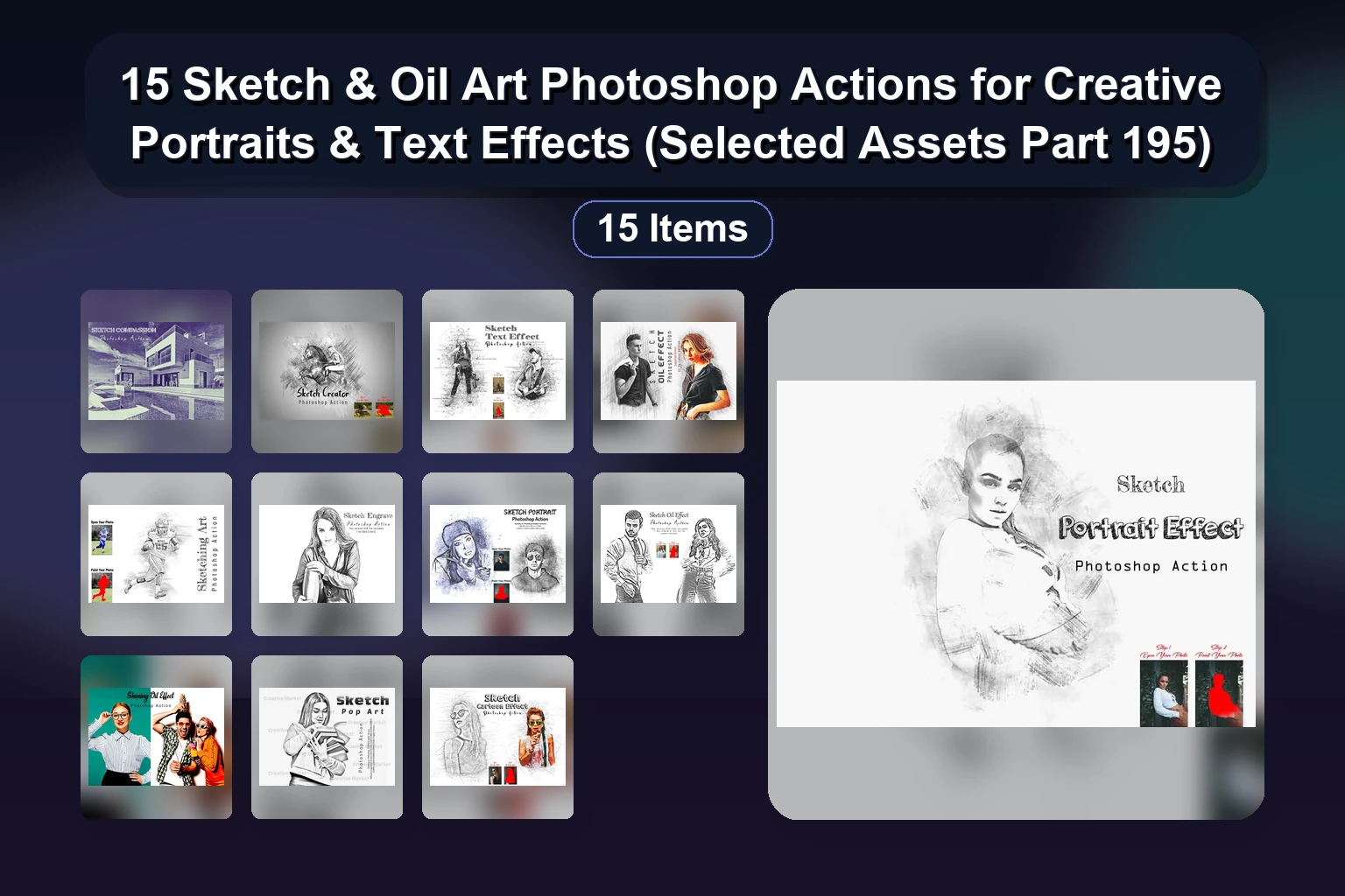 15 Creative Photoshop Actions for Engraving, Scribble, Retro & Realistic Art Effects