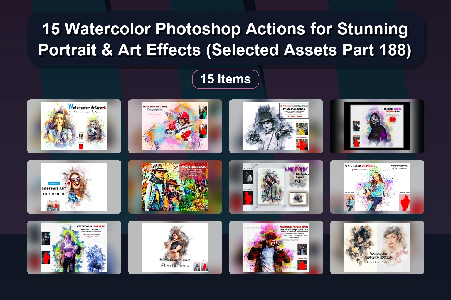 15 Powerful Photoshop Actions: Explosions, Watercolor, Cyberpunk & Art Effects