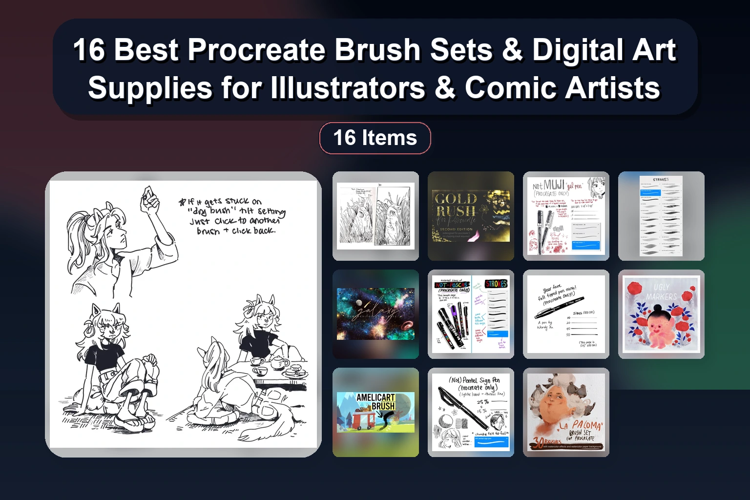 Essential Procreate & Adobe Illustrator Brushes: Painterly, Watercolor, Lettering, & Texture Packs for Digital Art