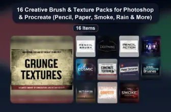 16 Creative Brush & Texture Packs for Photoshop & Procreate (Pencil, Paper, Smoke, Rain & More)