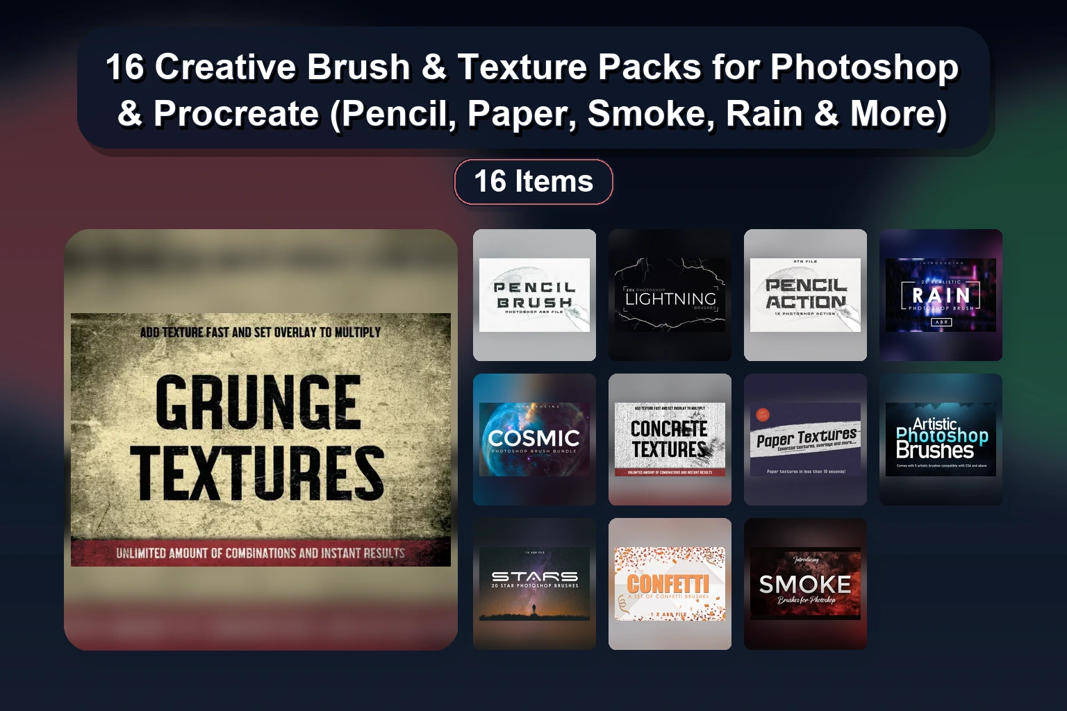 25 Procreate Brush Sets for Digital Art, Lettering & Holiday Designs (Selected Assets Part 260)
