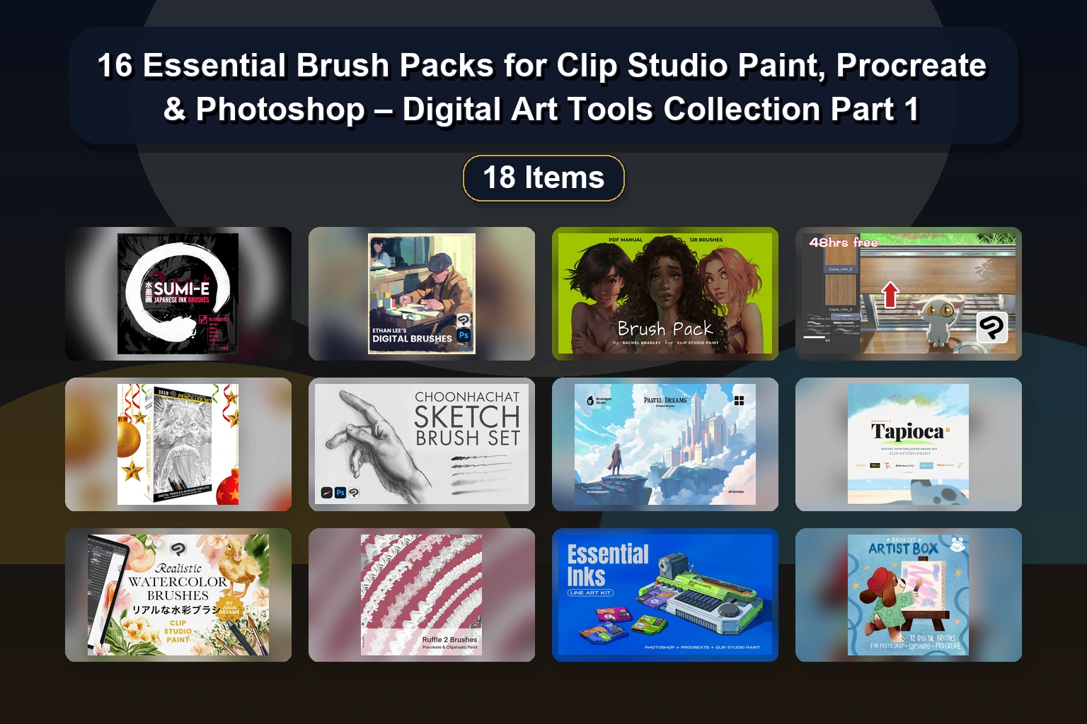 Best Clip Studio Paint Brushes: Texture, Anime & Patreon Reward Packs (Selected Assets Part 2)