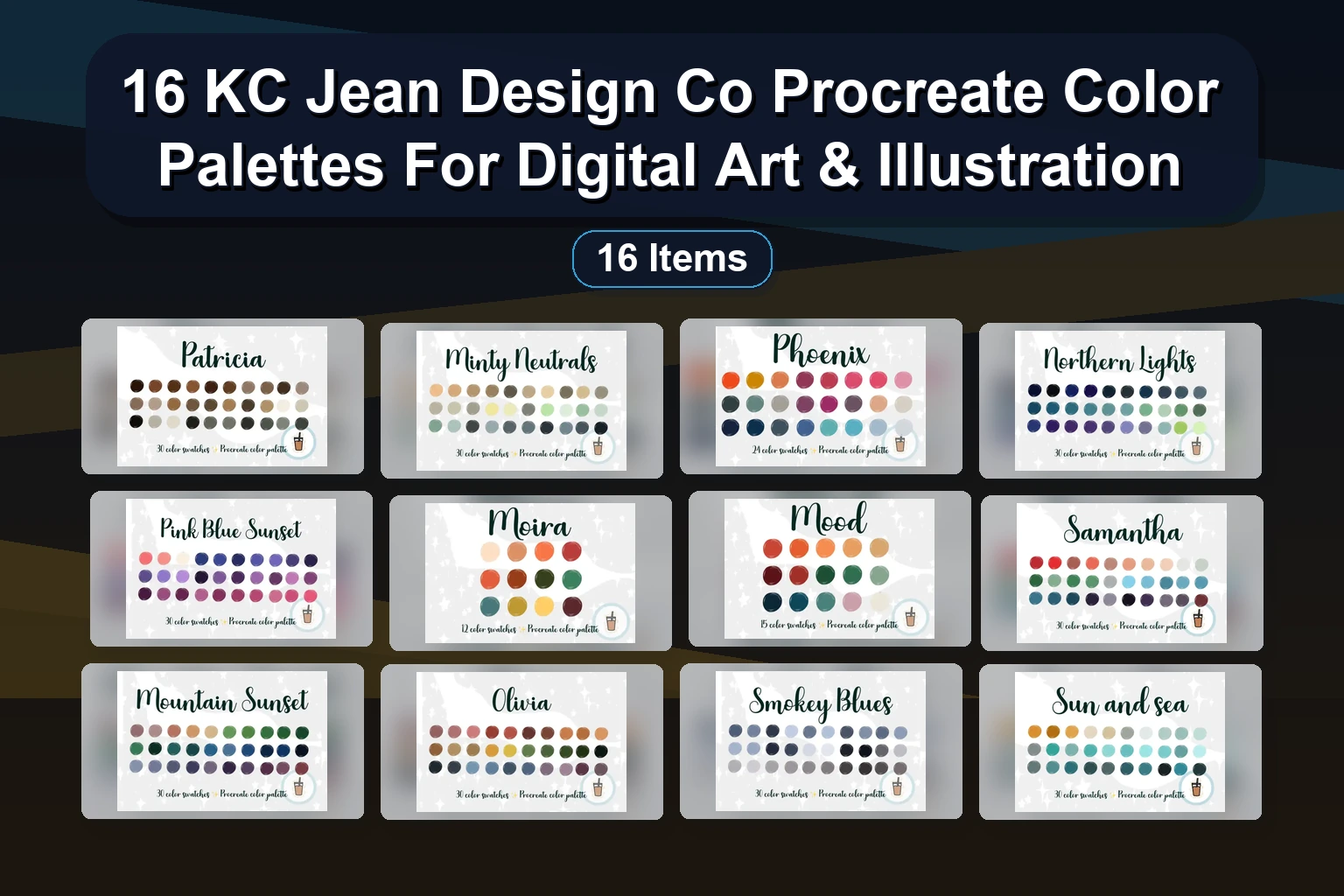 16 KC Jean Design Co Procreate Color Palettes For Digital Art & Illustration