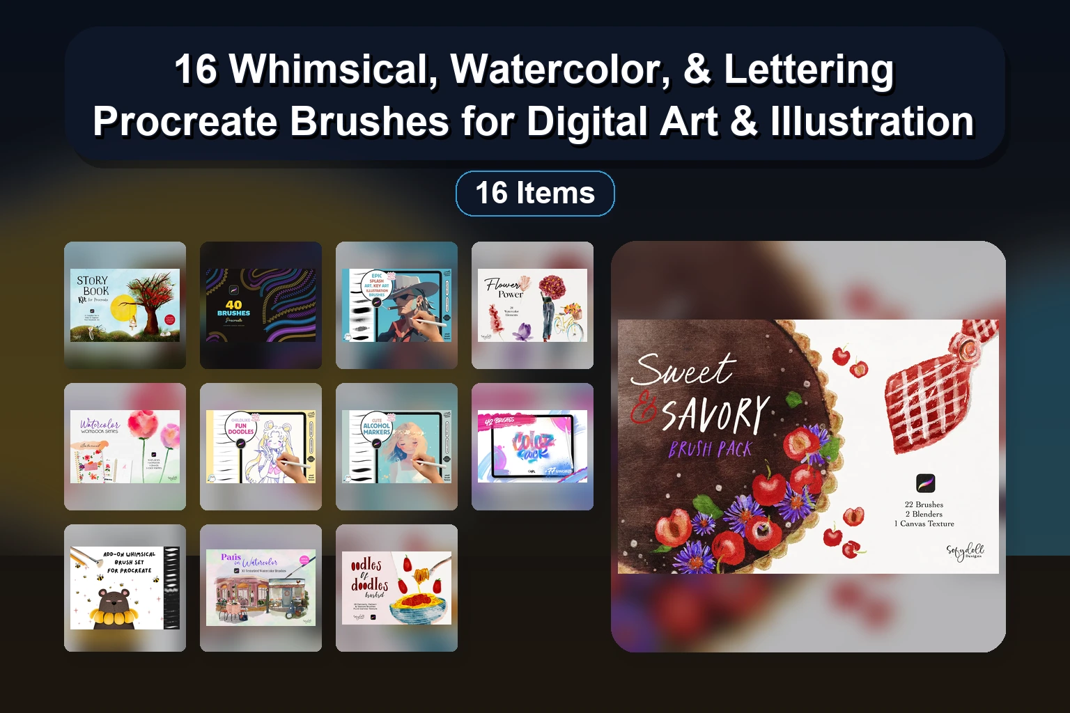 Ultimate Procreate Brush Collection: Textures, Markers, Stamps & Illustration Tools (Selected Assets Part 90)