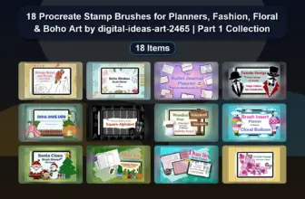 18 Procreate Stamp Brushes for Planners, Fashion, Floral & Boho Art by digital-ideas-art-2465 | Part 1 Collection