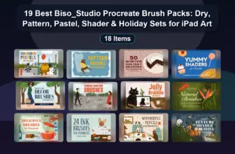 19 Best Biso_Studio Procreate Brush Packs: Dry, Pattern, Pastel, Shader & Holiday Sets for iPad Art