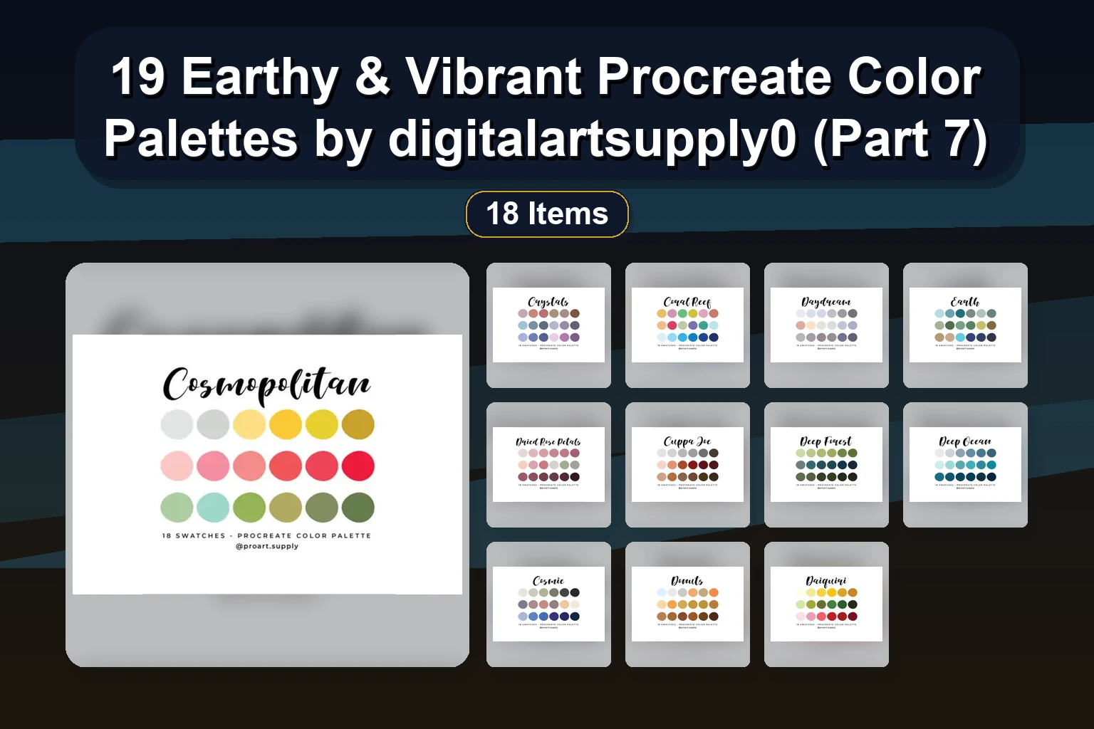 19 Earthy & Vibrant Procreate Color Palettes by digitalartsupply0 (Part 7)