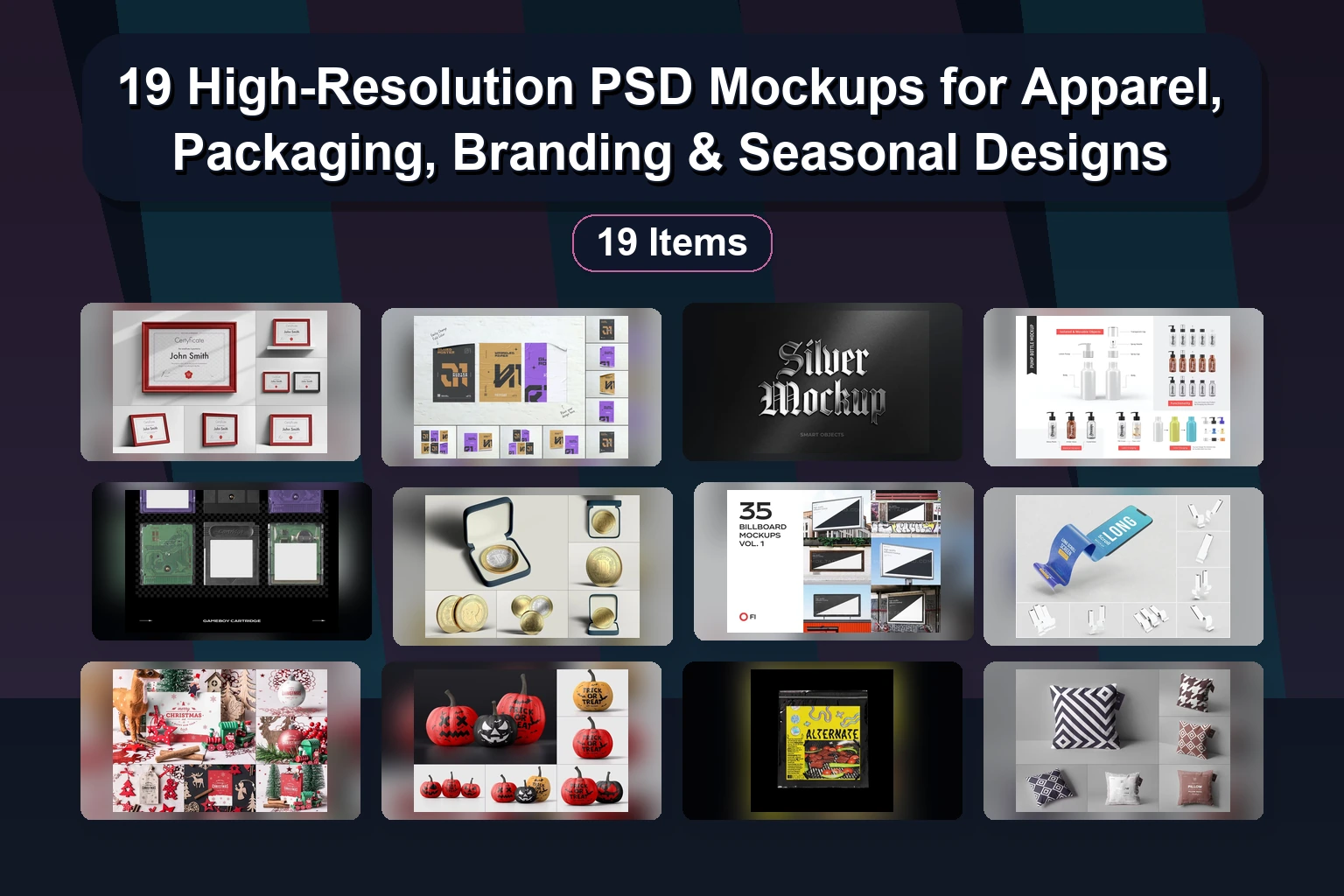 25 Premium PSD Mockup Sets For Branding, Logo, & Product Presentations (Part 52)