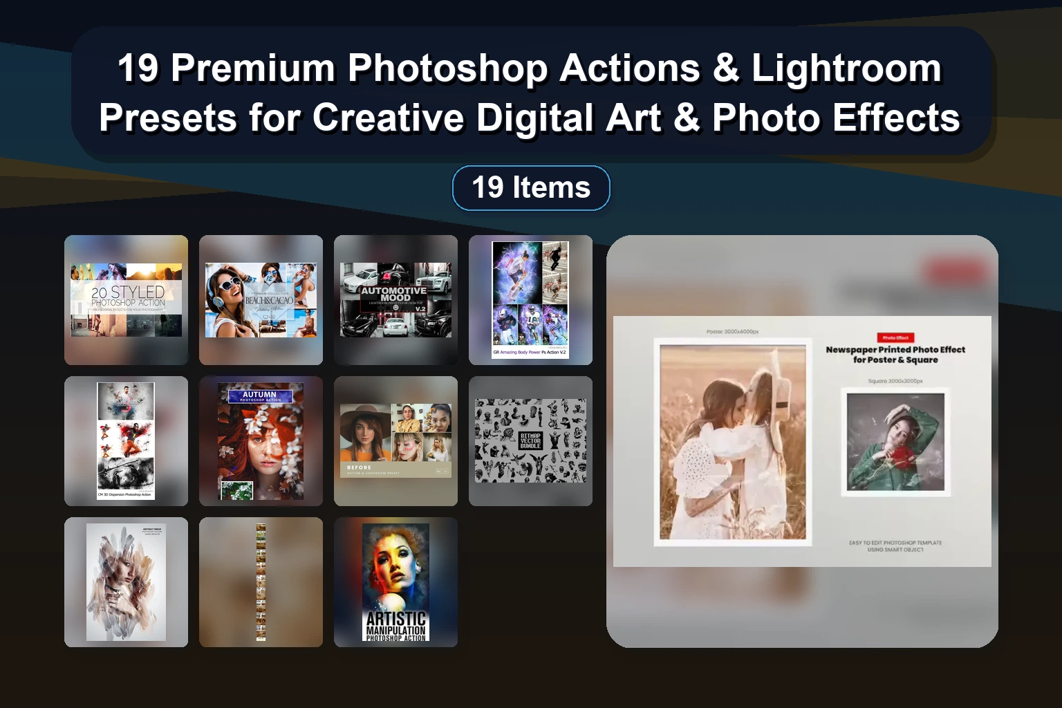 15 Photoshop Actions for Creative Effects: Backgrounds, Paint, Light & Vintage Art
