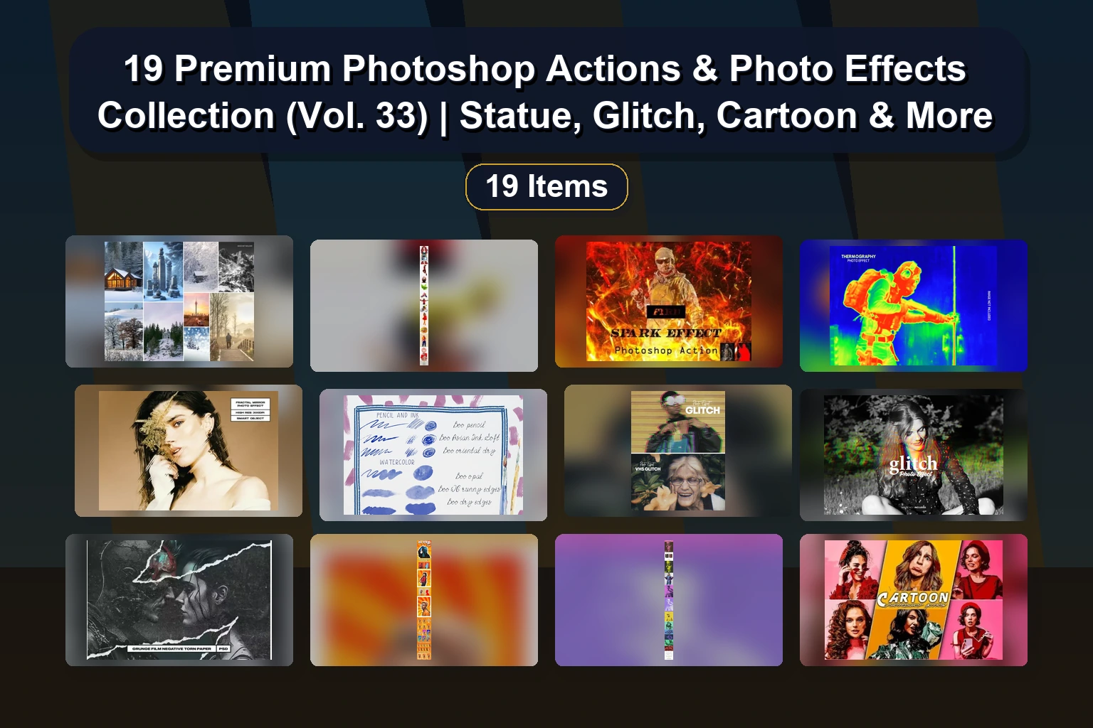 15 Pro Photoshop Actions & Digital Art Tools for Portraits, Sketches & Effects (Selected Assets Part 34)