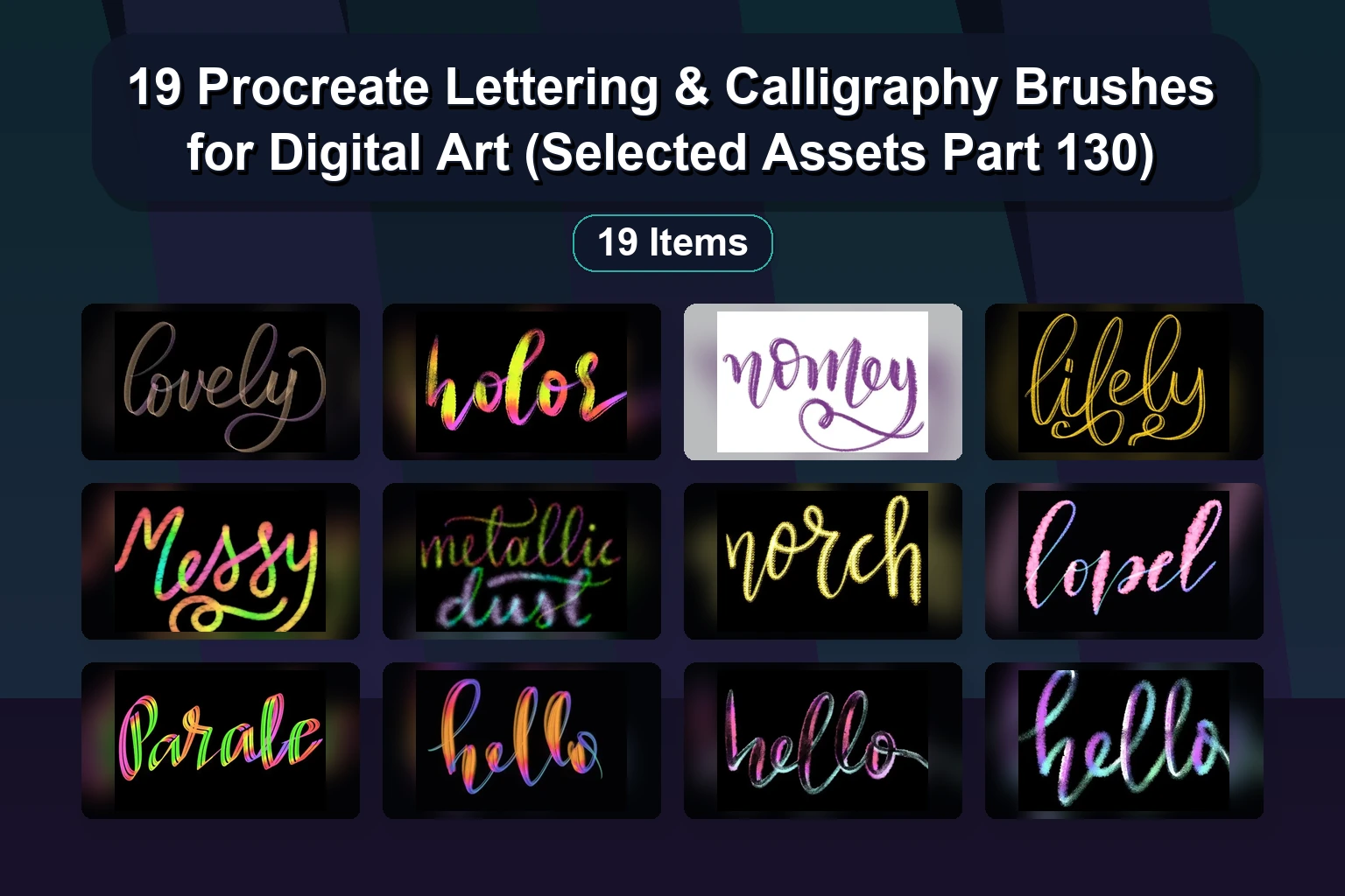 15 Procreate Brushes for Lettering, Texture & Effects | Selected Assets Part 131