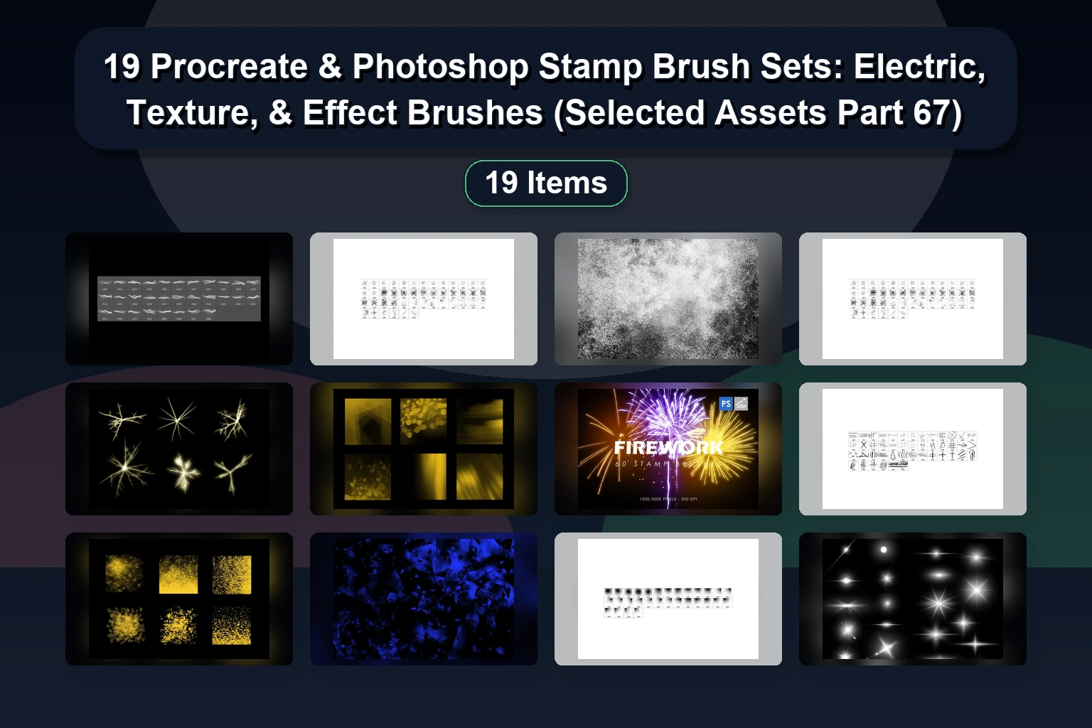 Digital Art Brush Collection for Procreate & Photoshop: Stitch, Tattoo, Ink, Pencil & Texture Brushes (Selected Assets Part 66)