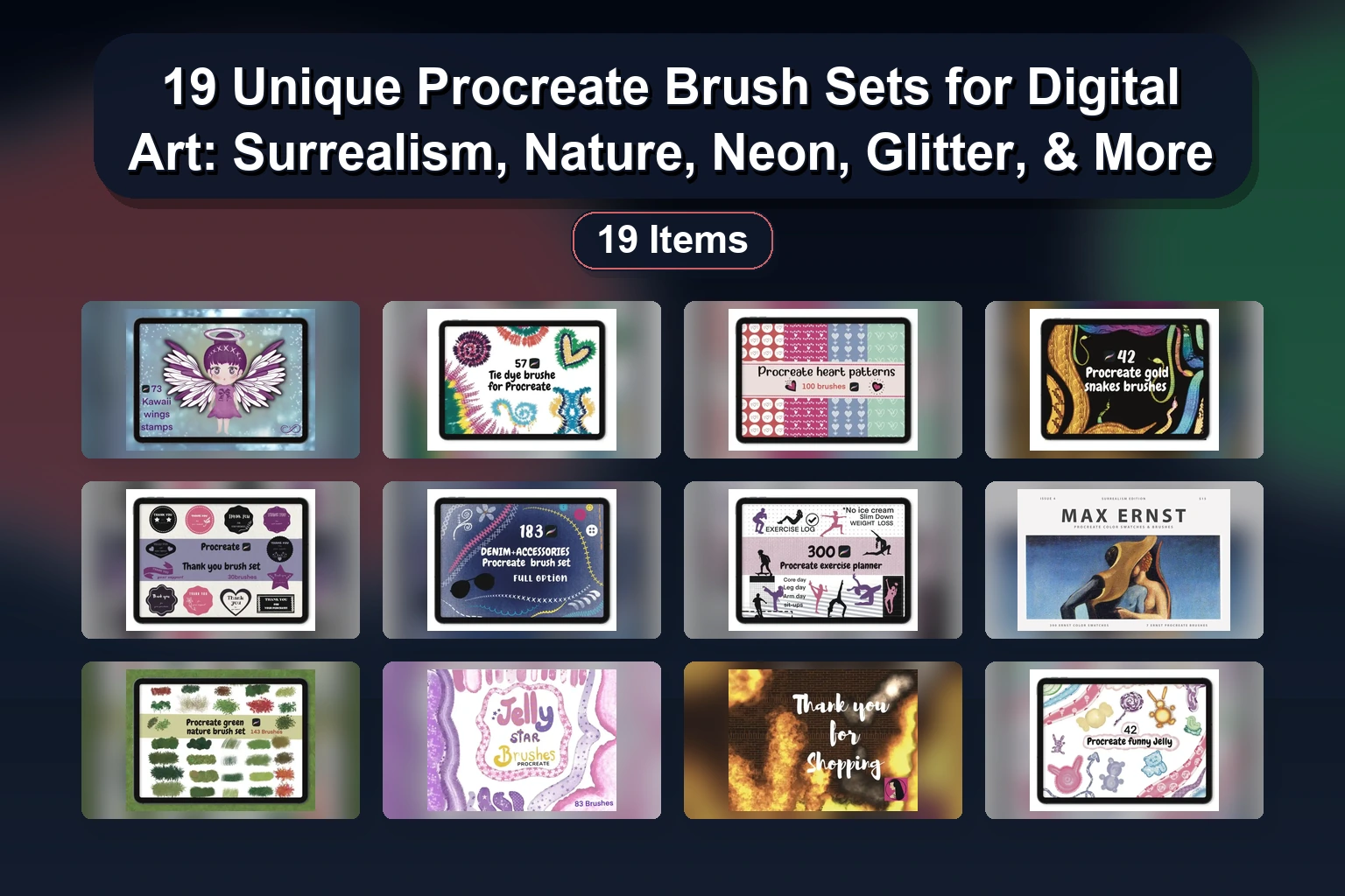 15 Procreate Brush & Palette Sets: Skin Tones, Textures, Stamps & More by infinity-art-works