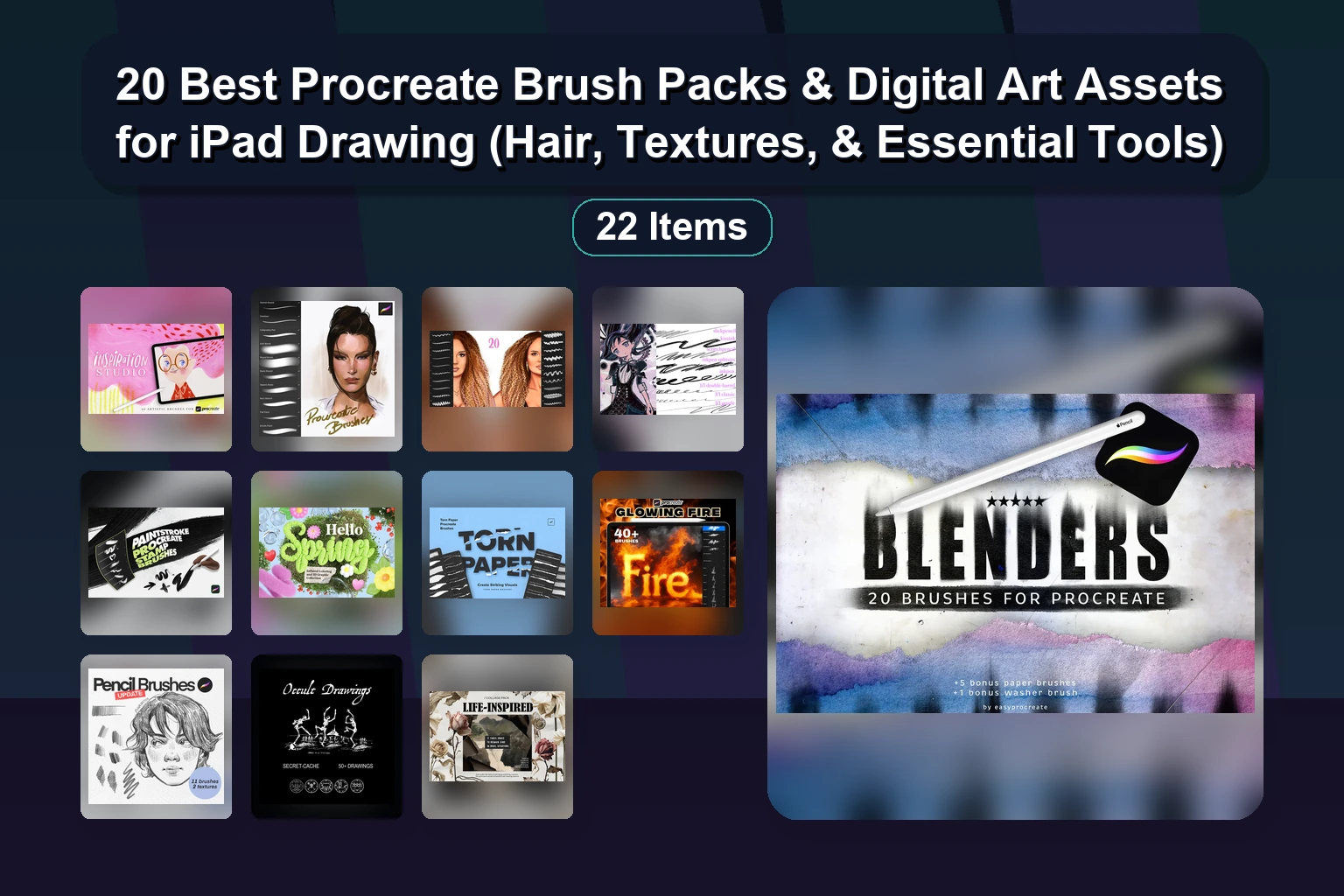 70+ Procreate Brush Packs for Sketching, Inking, Anime, Manga & Digital Painting (Selected Assets Part 49)