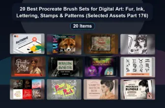 20 Best Procreate Brush Sets for Digital Art: Fur, Ink, Lettering, Stamps & Patterns (Selected Assets Part 176)