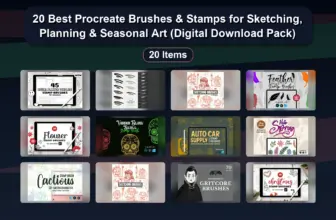20 Best Procreate Brushes & Stamps for Sketching, Planning & Seasonal Art (Digital Download Pack)