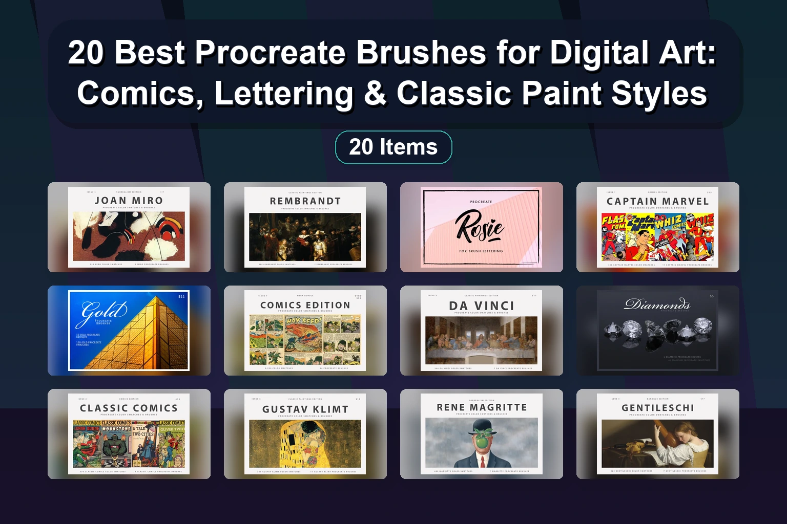 Procreate Brush Set Collection for Digital Art, Lettering & Illustration – Part 366