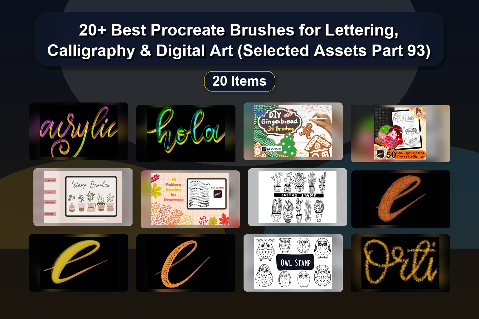 20 Best Procreate Brush Sets for Lettering, Calligraphy & Chalk Texture Effects (Selected Assets Part 92)