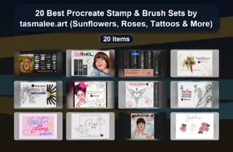 20 Best Procreate Stamp & Brush Sets by tasmalee.art (Sunflowers, Roses, Tattoos & More)