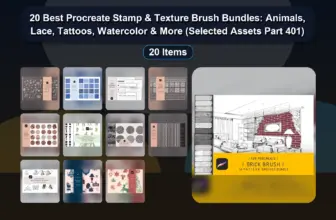 20 Best Procreate Stamp & Texture Brush Bundles: Animals, Lace, Tattoos, Watercolor & More (Selected Assets Part 401)