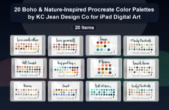 20 Boho & Nature-Inspired Procreate Color Palettes by KC Jean Design Co for iPad Digital Art