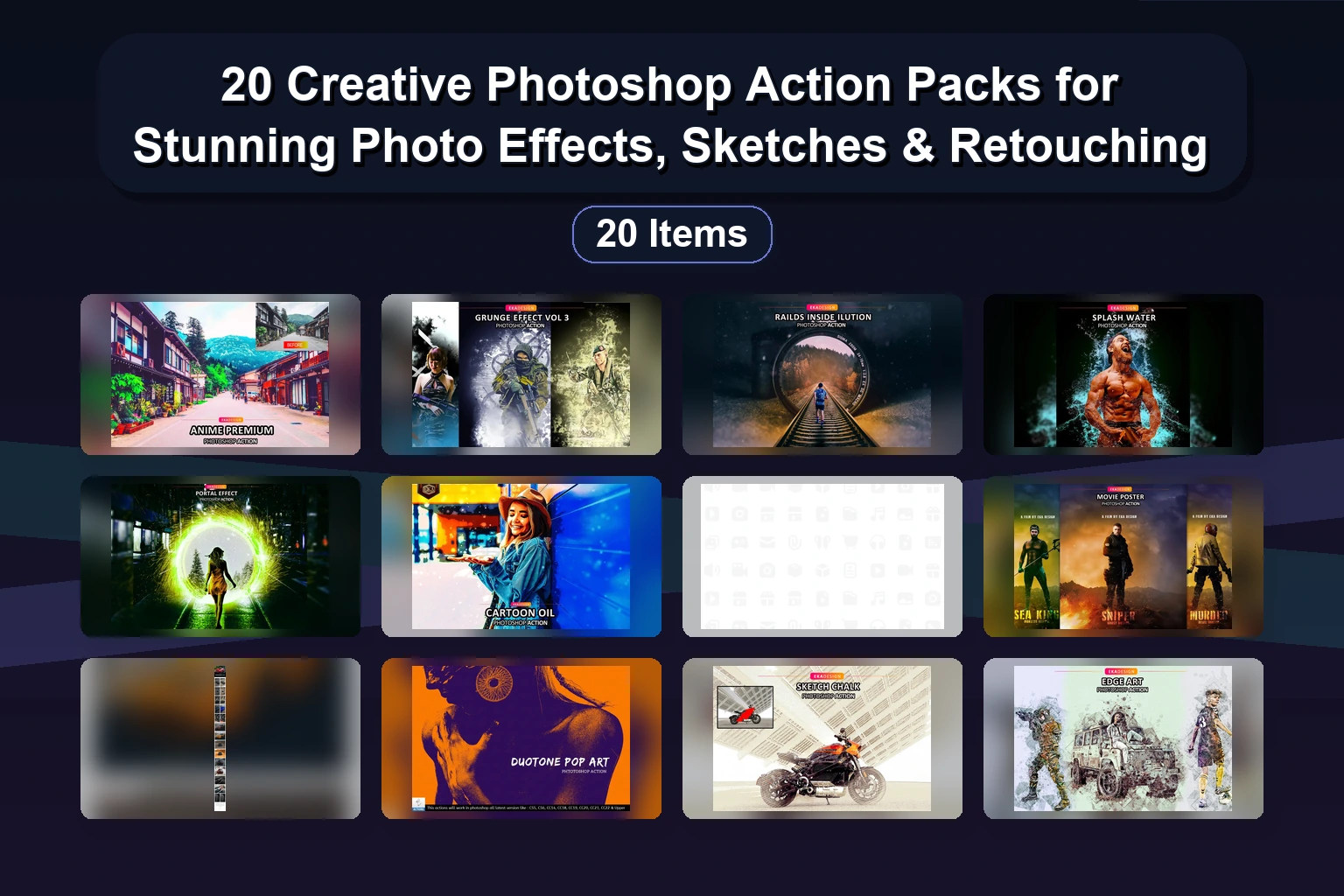 20 Creative Photoshop Action Packs for Stunning Photo Effects, Sketches & Retouching