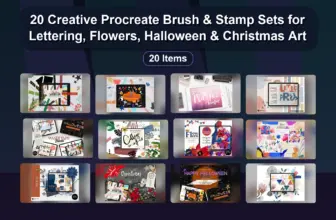 20 Creative Procreate Brush & Stamp Sets for Lettering, Flowers, Halloween & Christmas Art