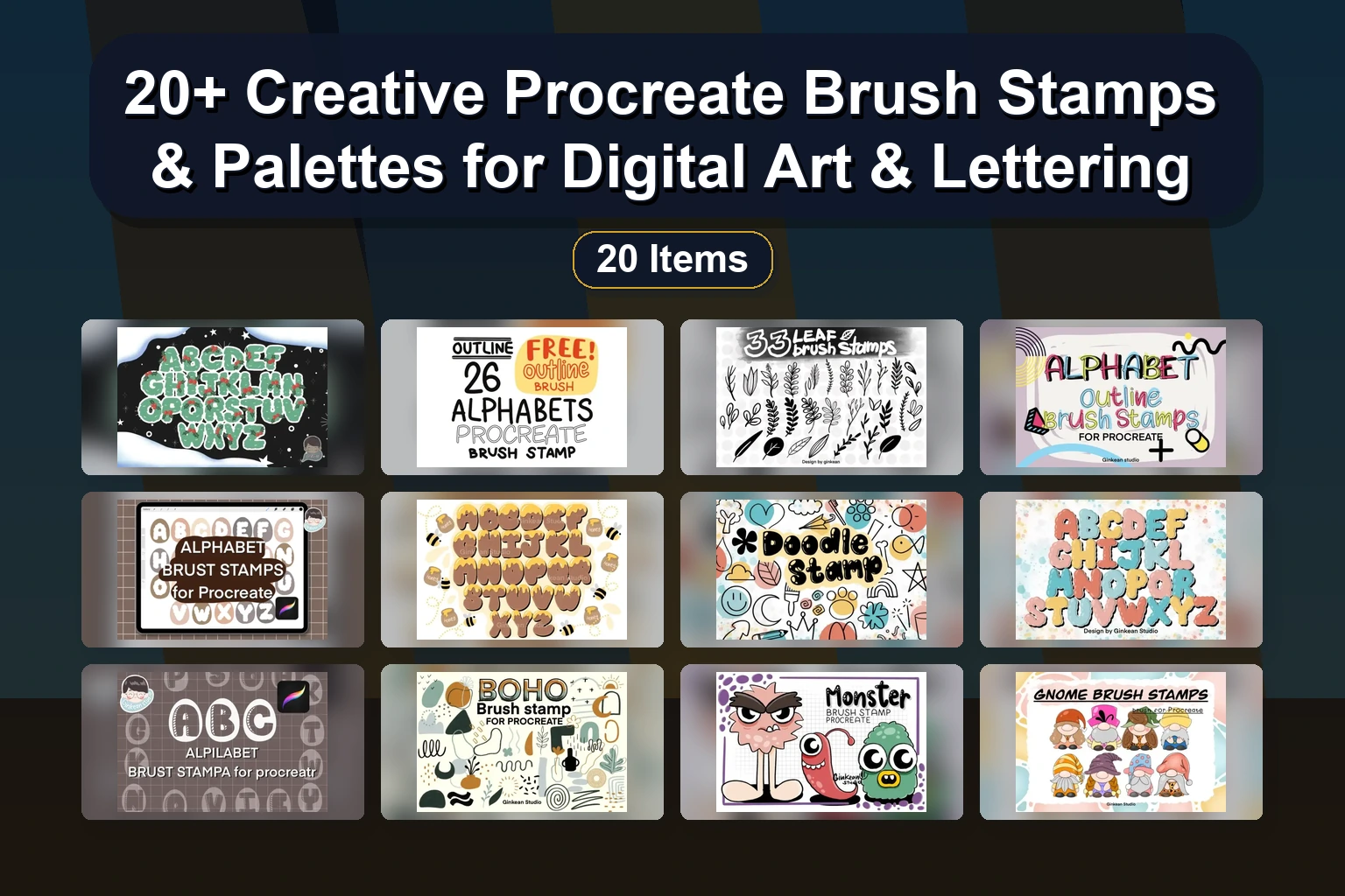 Ultimate Procreate Brush Collection: Lettering, Watercolor, Hair, Galaxy & Botanical Brushes for iPad