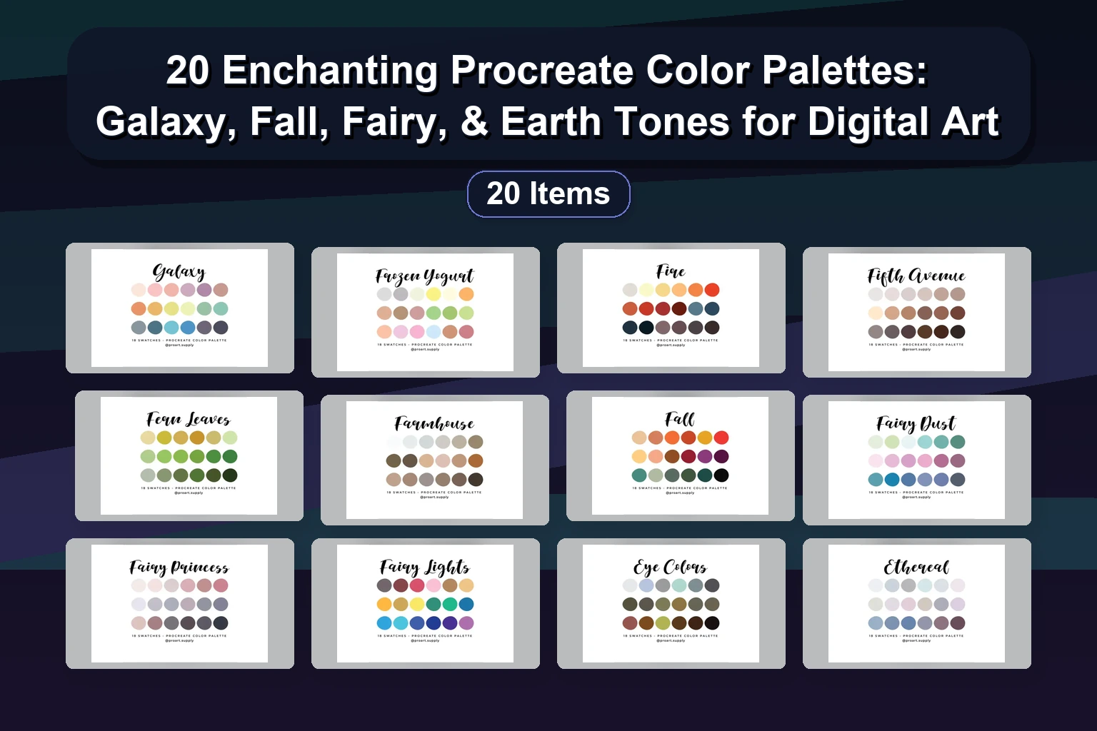 20+ Procreate Color Palettes, Freckle Brushes & Dot Art Tools – Selected Assets Part 266