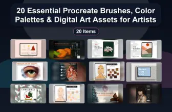 20 Essential Procreate Brushes, Color Palettes & Digital Art Assets for Artists