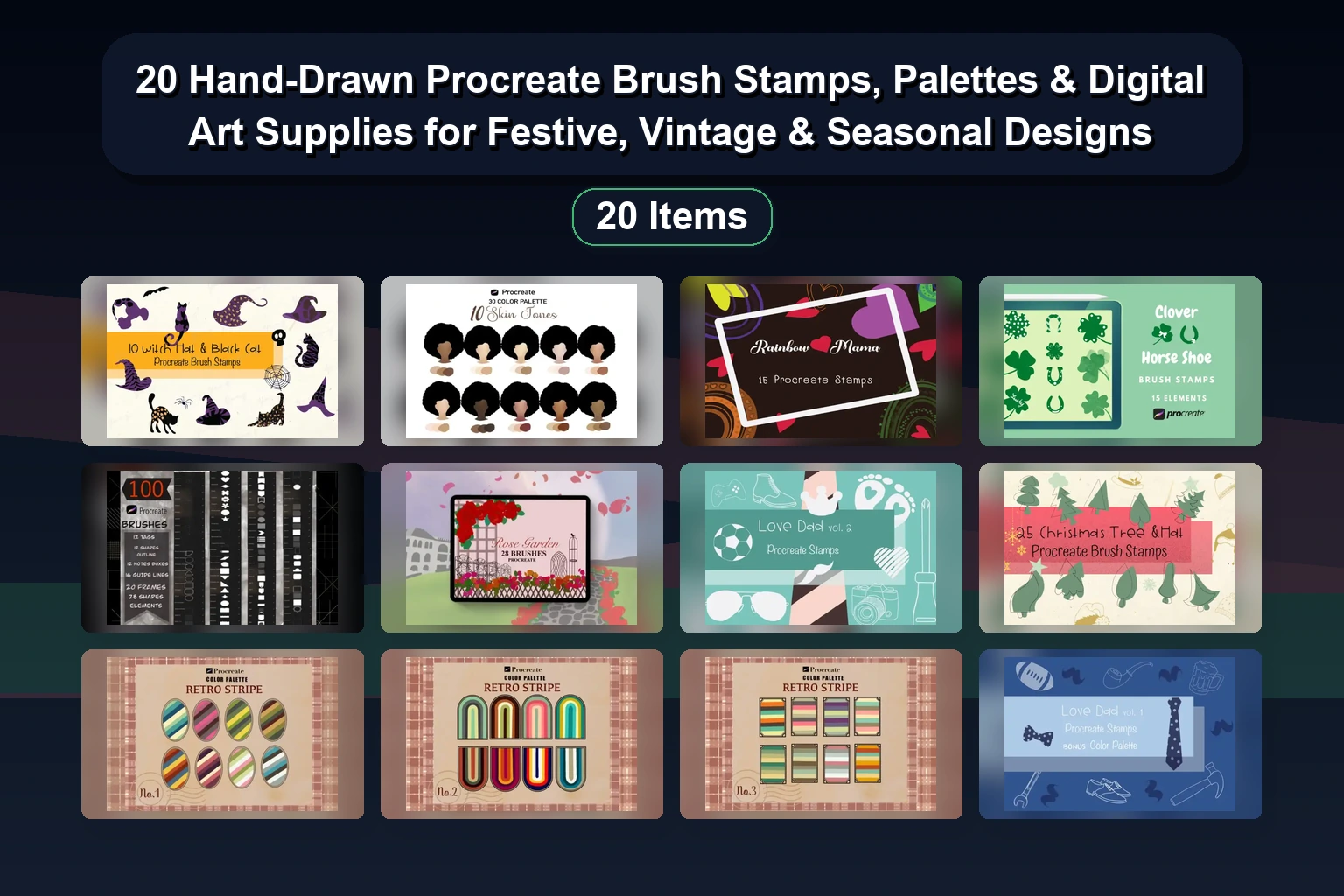 A Complete Library of Procreate Brushes, Palettes, Stamps, and Templates for Digital Artists
